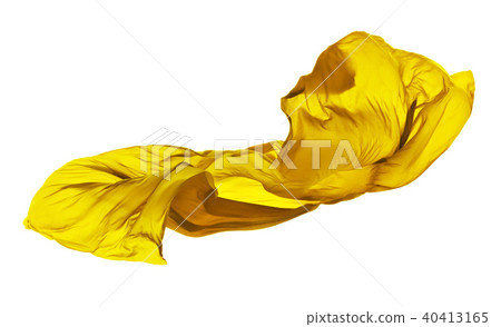 Smooth elegant yellow cloth on white background Smooth elegant yellow cloth on white background 40413165