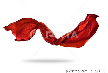 Smooth elegant red cloth on white background 40413188