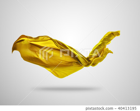 Smooth elegant gold cloth on gray background 40413195