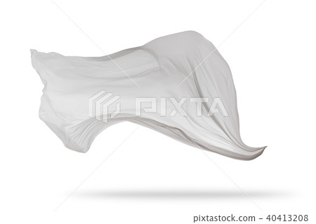 Smooth elegant white cloth isolated on white background Smooth elegant white cloth isolated on white background 40413208