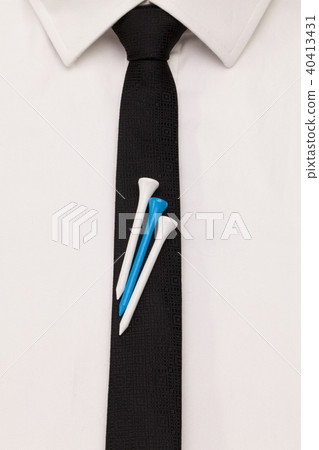 The detail of white shirt and black tie The detail of white shirt and black tie 40413431