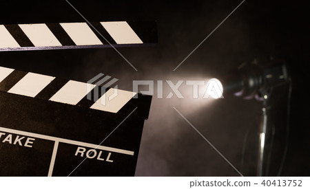 Filmmakers clapperboard, studio light on background Filmmakers clapperboard, studio light on background 40413752