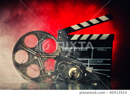 Retro film production accessories still life Retro film production accessories still life 40413914