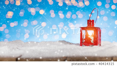 Christmas background with red lantern 40414315