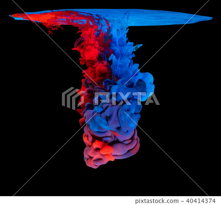 Colored ink in water creating abstract shape Colored ink in water creating abstract shape 40414374