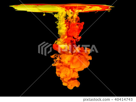 Colored ink in water creating abstract shape 40414743