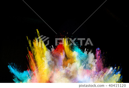 Explosion of colored powder on black background Explosion of colored powder on black background 40415120