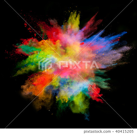 Explosion of colored powder on black background 40415205