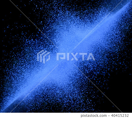 Explosion of blue powder on black background Explosion of blue powder on black background 40415232