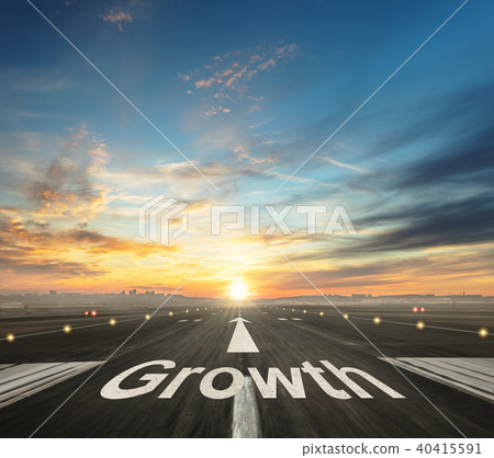 Growth creative concept with airport runway Growth creative concept with airport runway 40415591