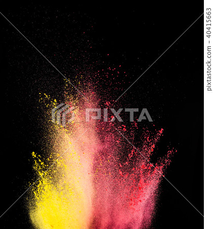 Explosion of colored powder on black background Explosion of colored powder on black background 40415663