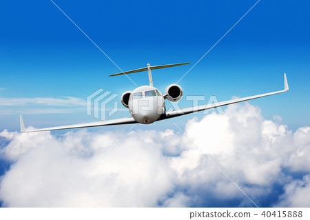 Private jet plane flying above clouds Private jet plane flying above clouds 40415888