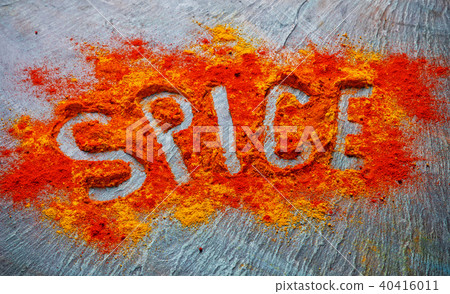 Coulinary concept with lettering spice Coulinary concept with lettering spice 40416011