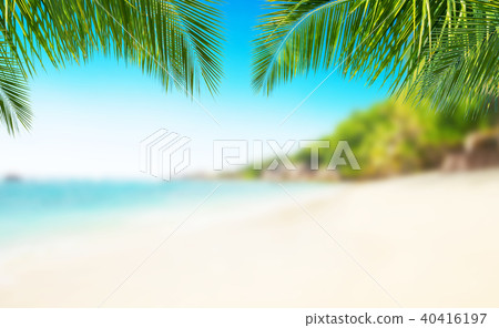 Tropical beach with sand, summer holiday background. Tropical beach with sand, summer holiday background. 40416197