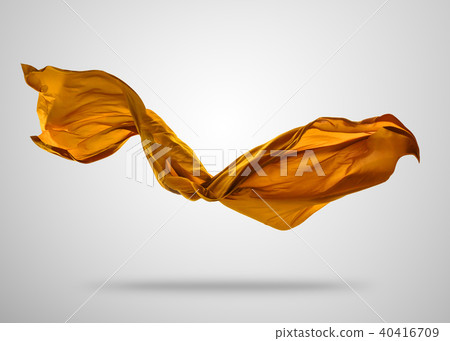 Smooth elegant gold cloth on gray background 40416709