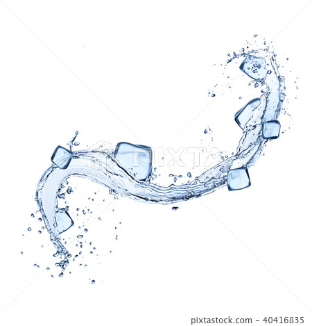 ice cubes with water splashes on white background ice cubes with water splashes on white background 40416835