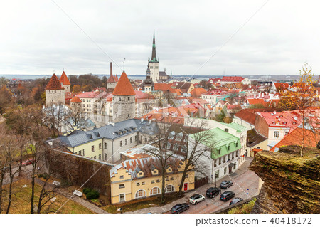 Old town Tallinn top view 40418172