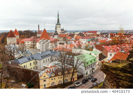 Old town Tallinn top view 40418173