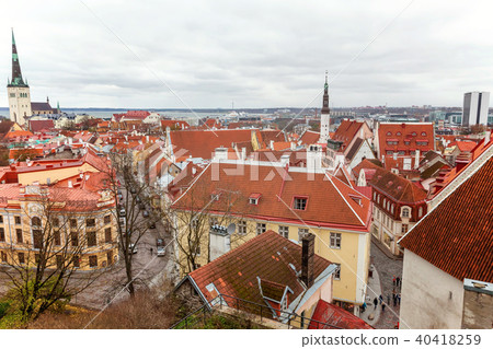 Old town Tallinn top view 40418259