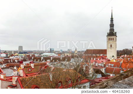 Old town Tallinn top view 40418260