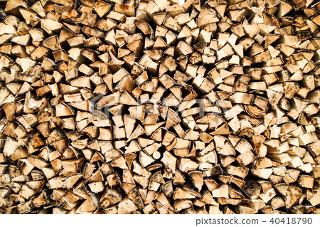 Firewood neatly stacked Firewood neatly stacked 40418790