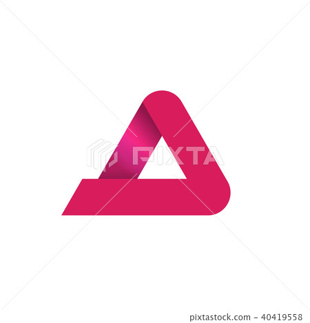 Abstract geometric logo isolated on white background, creative purple triangle 40419558