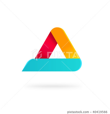 Triangle logo with rounded corners vector isolated geometric figure Triangle logo with rounded corners vector isolated geometric figure 40419566
