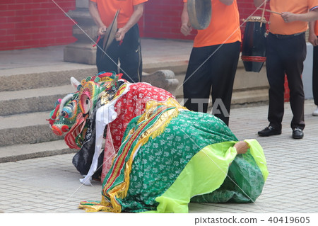 a qilin dance at Tin Hau Temple hk 40419605