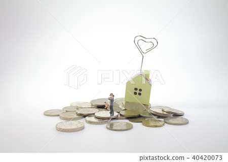 a mini happy couple family standing on stack a mini happy couple family standing on stack 40420073