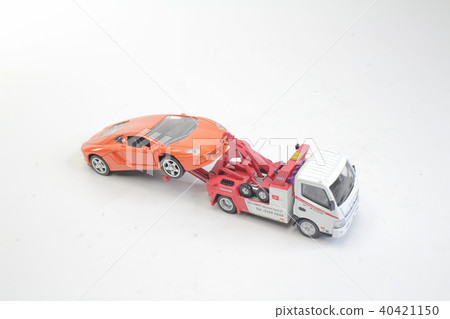 the mini truck worker near broken down car the mini truck worker near broken down car 40421150