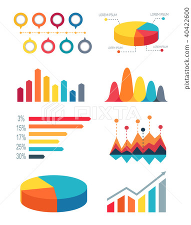 Set of Pie Charts and Bar Graphs for Infographic Set of Pie Charts and Bar Graphs for Infographic 40422600