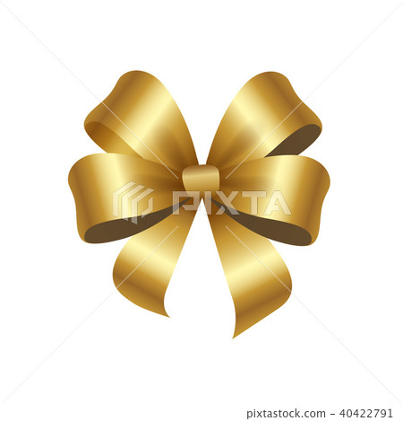 Present or Gift Elegant Tied Satin Ribbon of Gold Present or Gift Elegant Tied Satin Ribbon of Gold 40422791