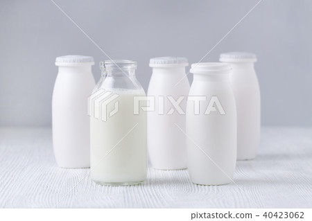 bottles of drink yogurt, homemade and traditional bottles of drink yogurt, homemade and traditional 40423062