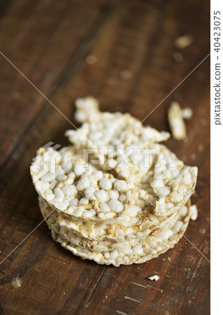 puffed rice cakes on a table 40423075