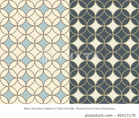 Retro Seamless Pattern Background 2 Color Set Retro Seamless Pattern Background 2 Color Set 40423176