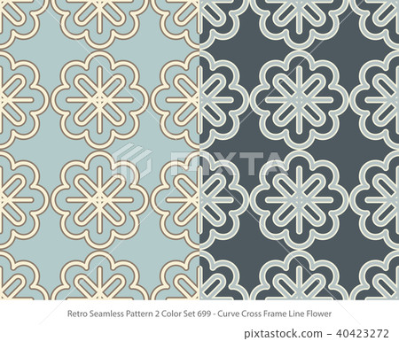 Retro Seamless Pattern Background 2 Color Set Retro Seamless Pattern Background 2 Color Set 40423272