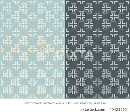 Retro Seamless Pattern Background 2 Color Set Retro Seamless Pattern Background 2 Color Set 40423363