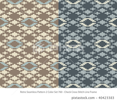 Retro Seamless Pattern Background 2 Color Set 40423383