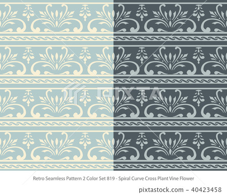 Retro Seamless Pattern Background 2 Color Set 40423458