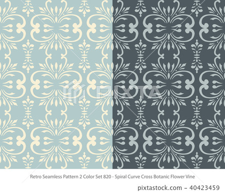 Retro Seamless Pattern Background 2 Color Set 40423459
