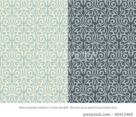 Retro Seamless Pattern Background 2 Color Set 40423468