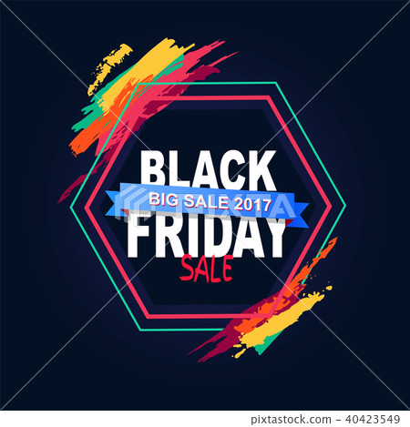 Black Friday Big Sale 2017 Text in Hexagon Frame 40423549