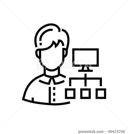 Social networking - line design single isolated icon Social networking - line design single isolated icon 40423708