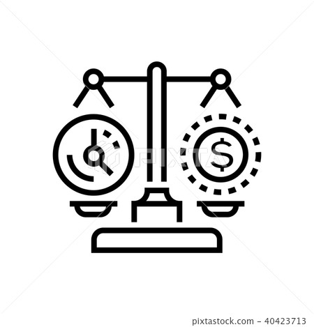 Time vs money - line design single isolated icon Time vs money - line design single isolated icon 40423713