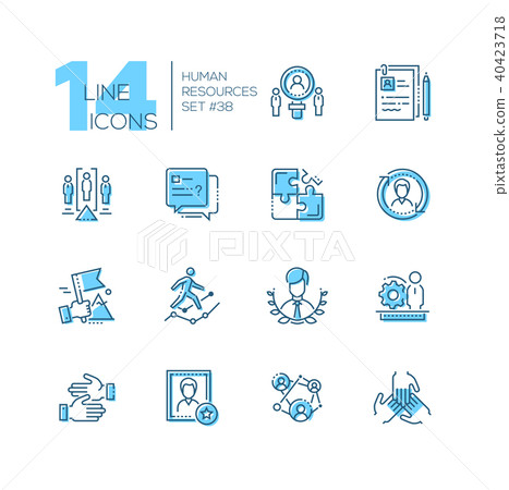 Human resources - set of line design style icons Human resources - set of line design style icons 40423718