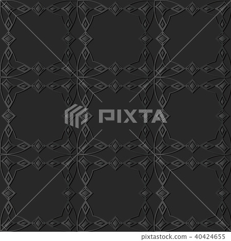 3D dark paper art retro seamless background 40424655