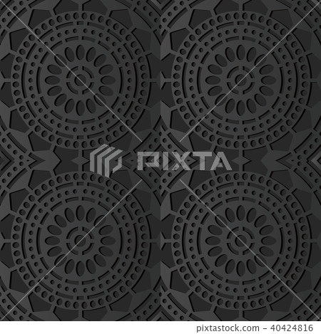 3D dark paper art retro seamless background 40424816