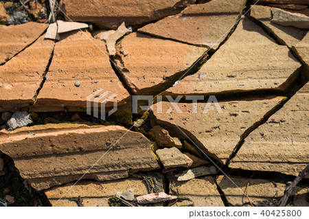 Detail of a broken orange brick Detail of a broken orange brick 40425800