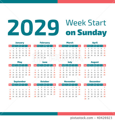 Simple 2029 year calendar - Stock Illustration [40426923] - PIXTA