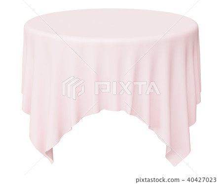 Round pink tablecloth with angles 40427023
